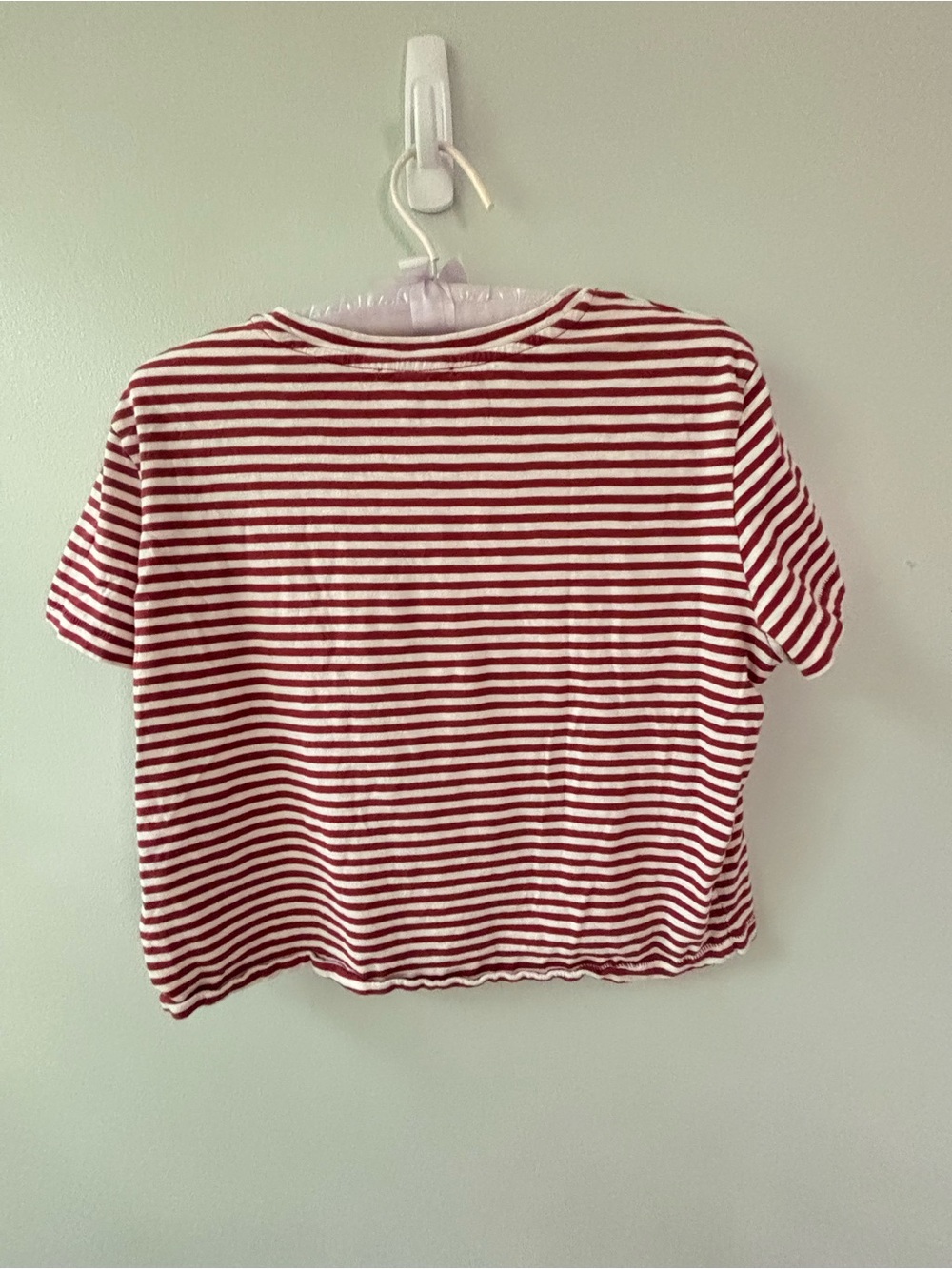 Madewell Red White Striped Crop Top Size Small Cottagecore Coastal Preppy - Picture 4 of 6